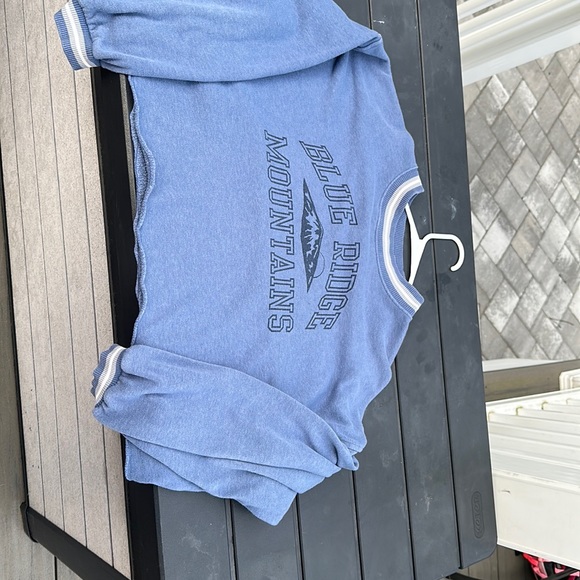 I am selling a blue sweater crop top - Picture 1 of 2